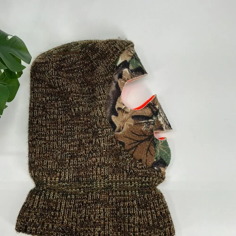 CABELA’S Knit Camo Balaclava Reversible Hi-vis Neck Gaiter Fleece Hood Hunting